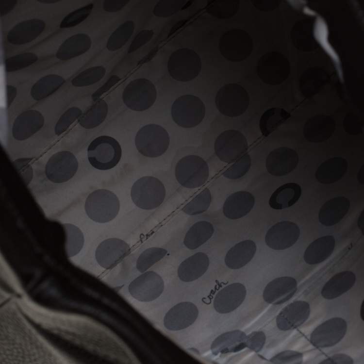 Pre Owned Coach Black Leather Shopper Tote