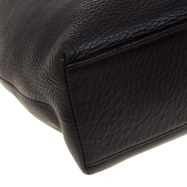 Pre Owned Coach Black Leather Shopper Tote