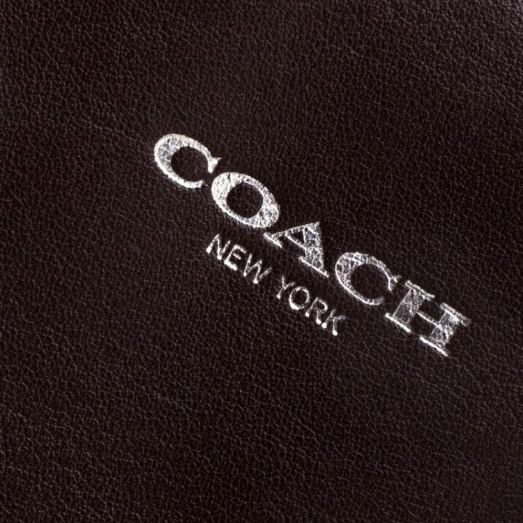 Pre Owned Coach Brown/Blue Leather Tanner Legacy Tote