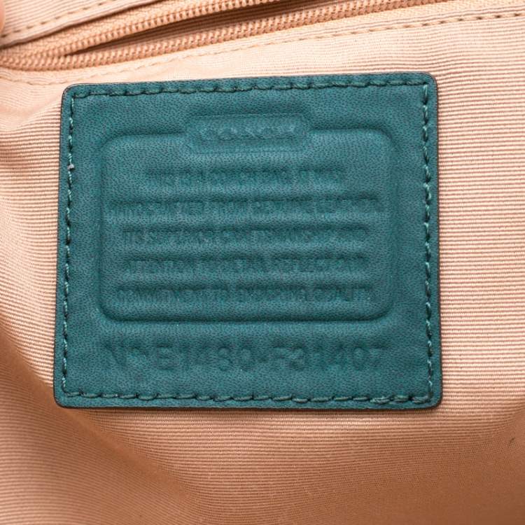 Pre Owned Coach Deep Green Signature Leather Dome Satchel