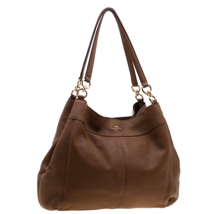 Pre Owned Coach Tan Leather Lexy Tote