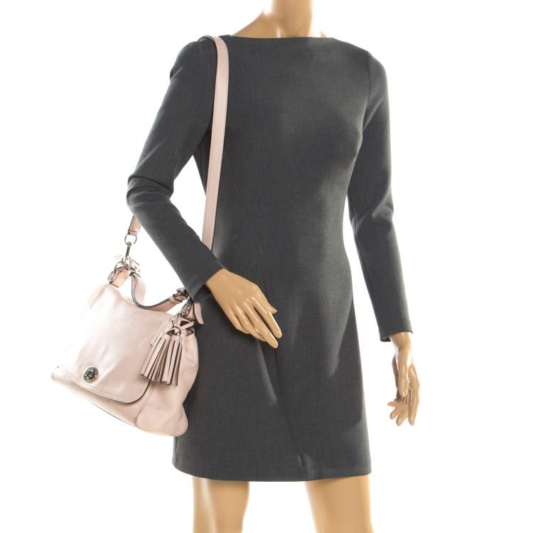 Pre Owned Coach Blush Pink Leather Legacy Romy Shoulder Bag