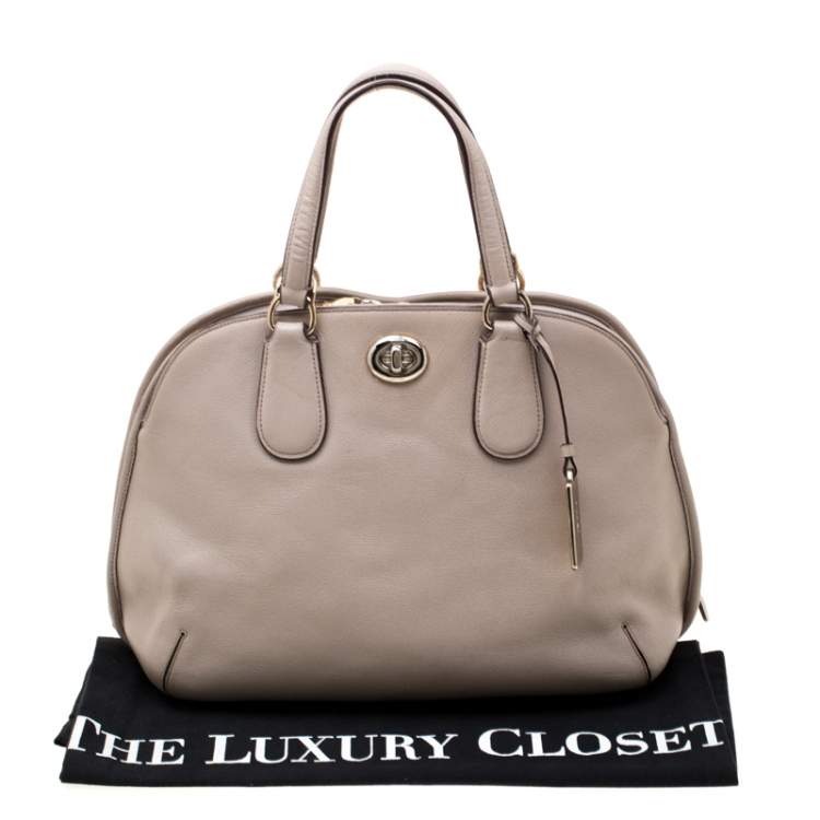 Pre Owned Coach Beige Leather Street Prince Satchel