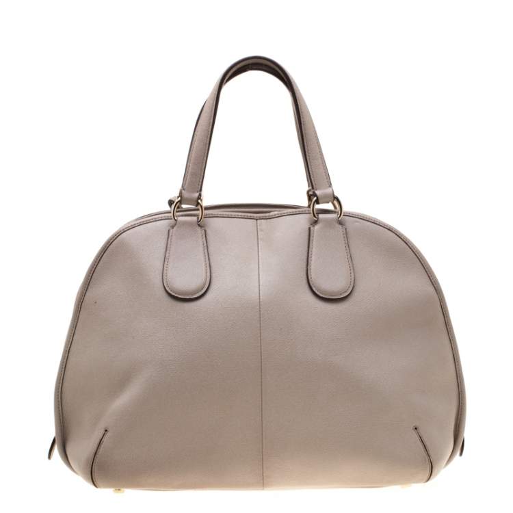 Pre Owned Coach Beige Leather Street Prince Satchel