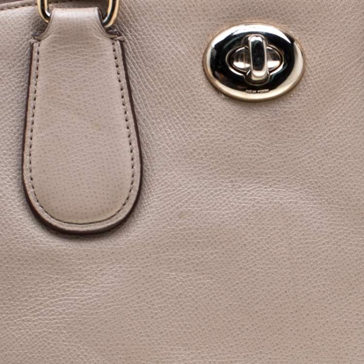 Pre Owned Coach Beige Leather Street Prince Satchel