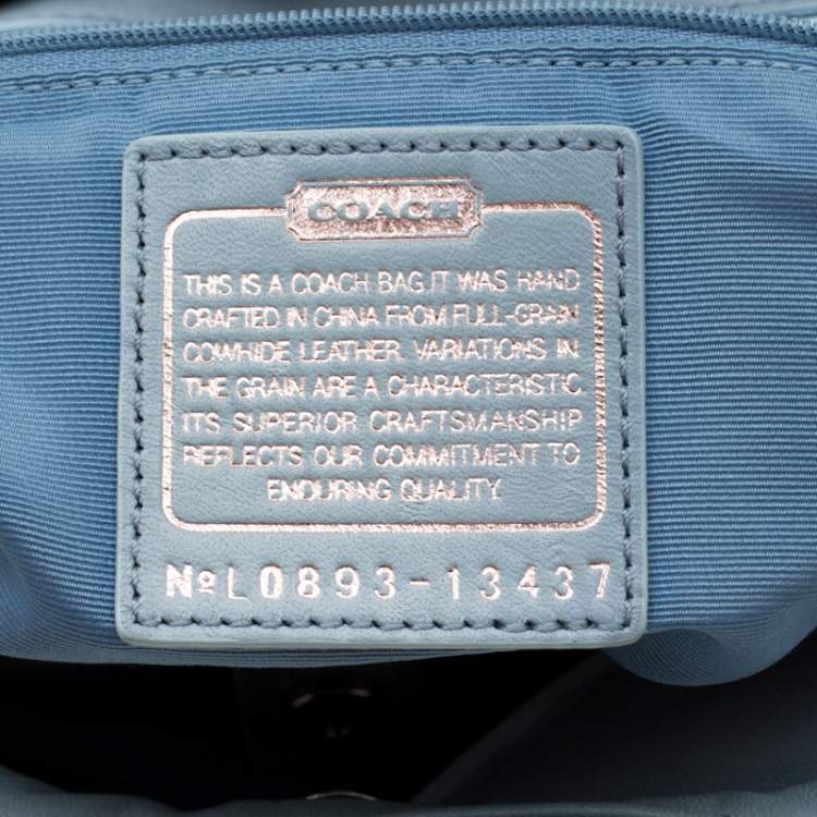 Pre Owned Coach Blue Leather Parker Kisslock Satchel 