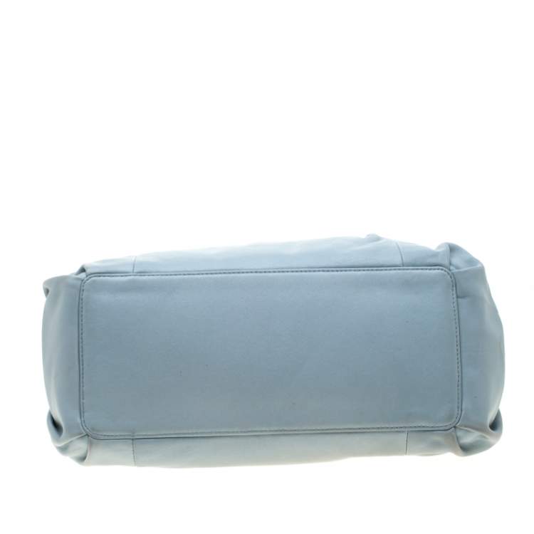Pre Owned Coach Blue Leather Parker Kisslock Satchel 