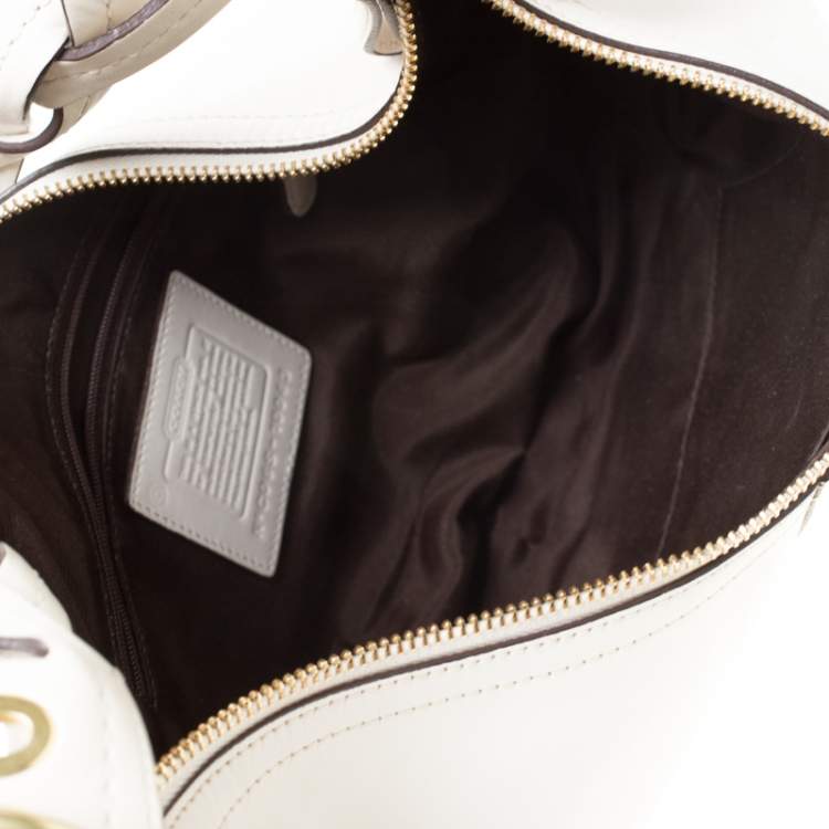 Pre Owned Coach Cream Leather Hobo