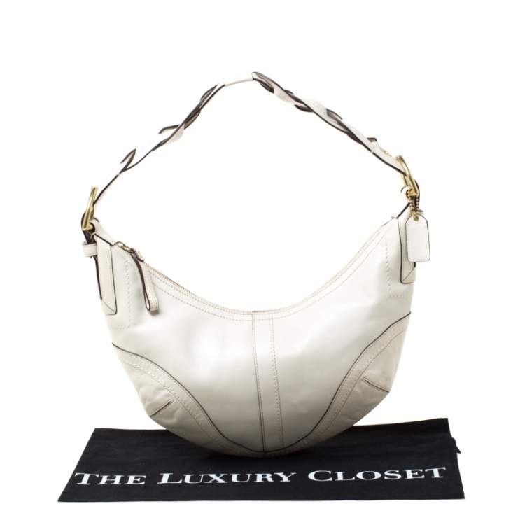 Pre Owned Coach Cream Leather Hobo