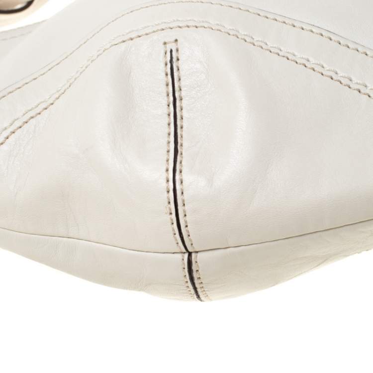 Pre Owned Coach Cream Leather Hobo
