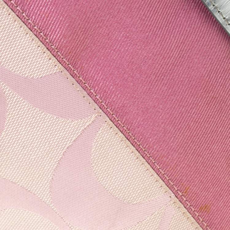 Pre Owned Coach Pink Signature Canvas Swingpack Crossbody Bag
