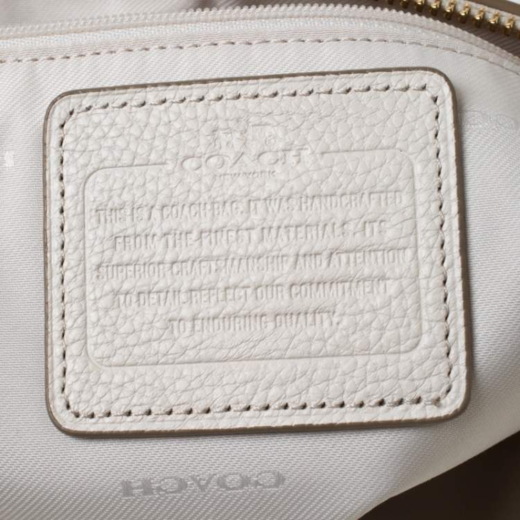 Pre Owned Coach Cream Pebbled Leather Prairie Satchel 