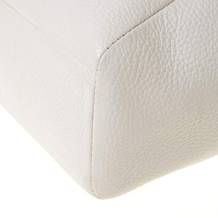 Pre Owned Coach Cream Pebbled Leather Prairie Satchel 