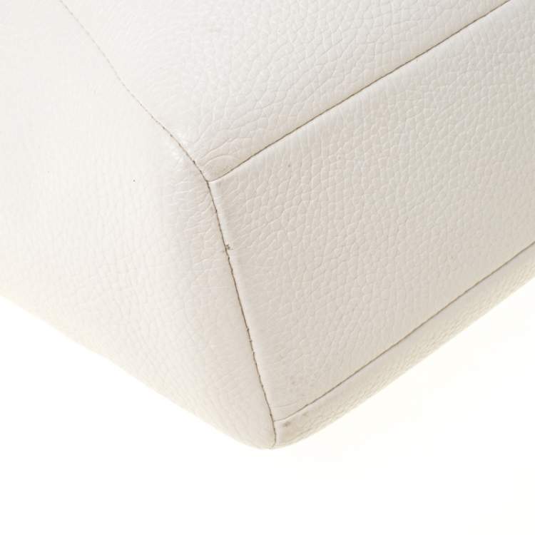 Pre Owned Coach Cream Pebbled Leather Prairie Satchel 