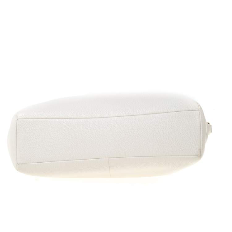 Pre Owned Coach Cream Pebbled Leather Prairie Satchel 