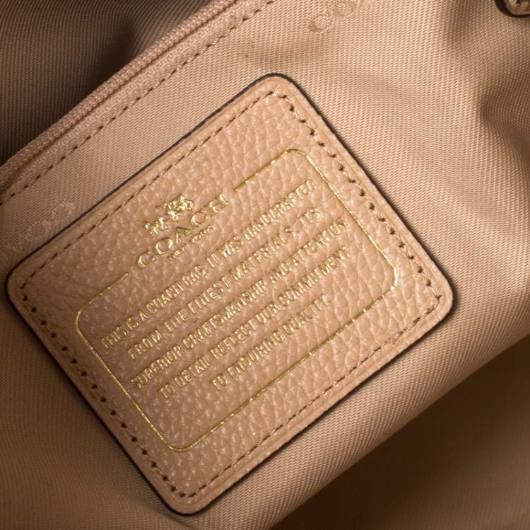 Pre Owned Coach Beige Pebbled Leather Prairie Satchel
