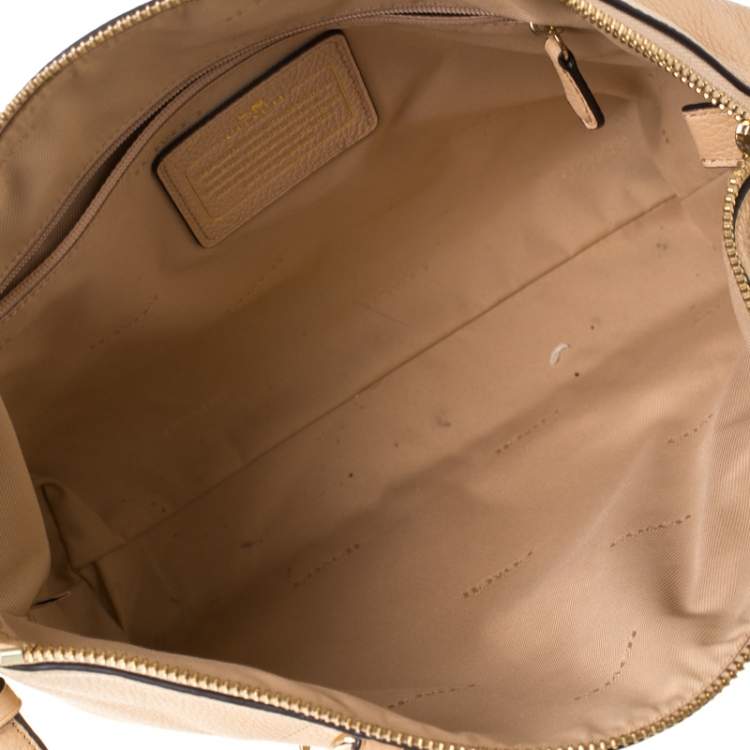 Pre Owned Coach Beige Pebbled Leather Prairie Satchel