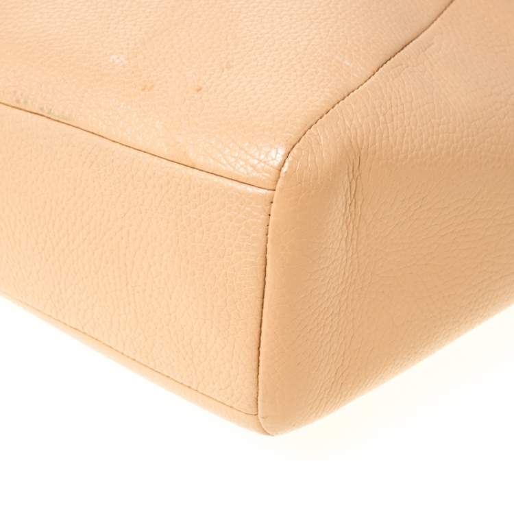 Pre Owned Coach Beige Pebbled Leather Prairie Satchel