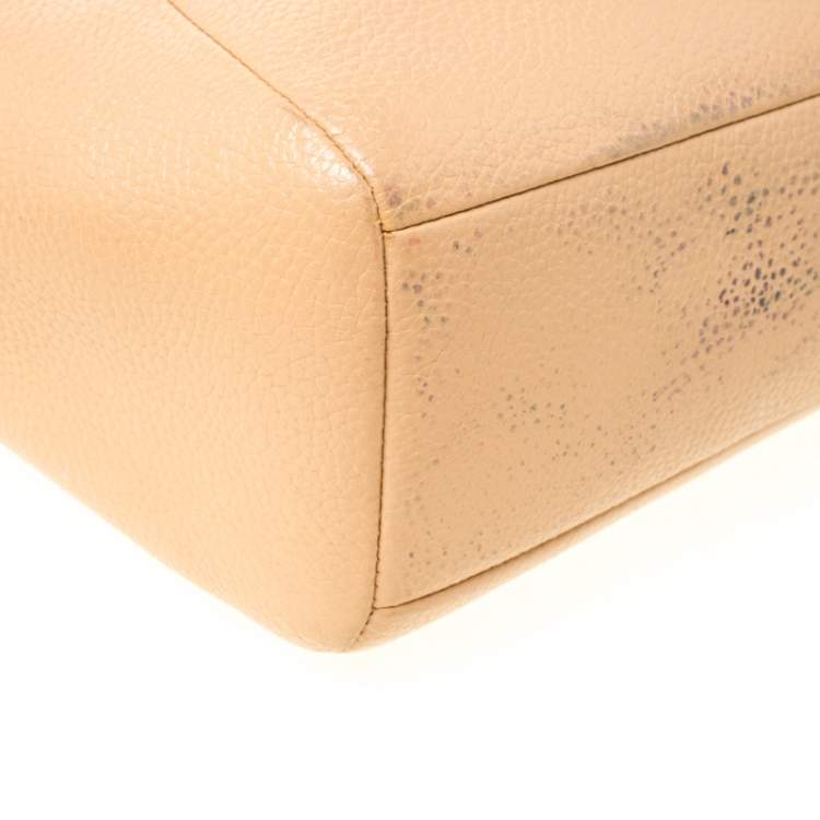 Pre Owned Coach Beige Pebbled Leather Prairie Satchel
