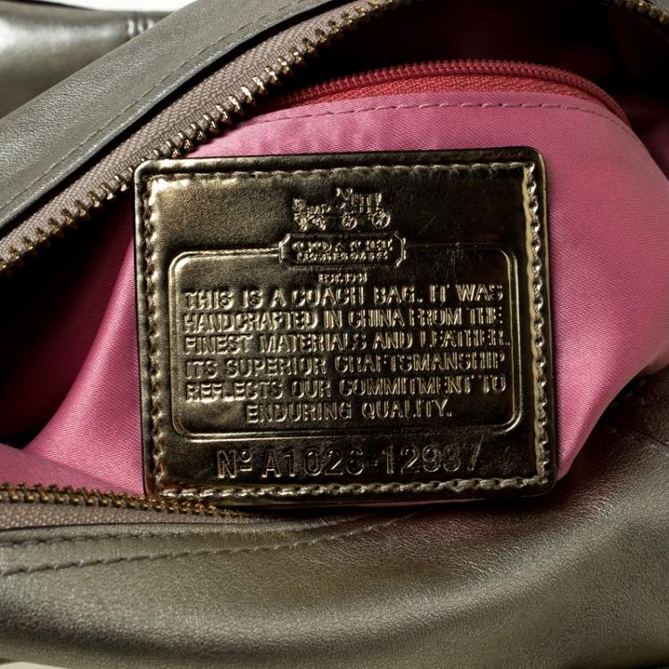 Pre Owned Coach Gold Metallic Leather Madison Sabrina Satchel 