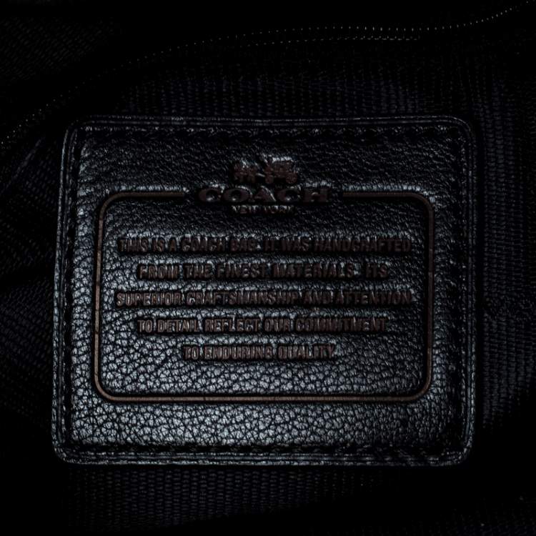 مملوكة مسبقًا Coach Metallic Black Leather Mercer Satchel