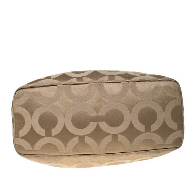 مملوكة مسبقًا Coach Beige/Brown Fabric Madison Op Art Tote