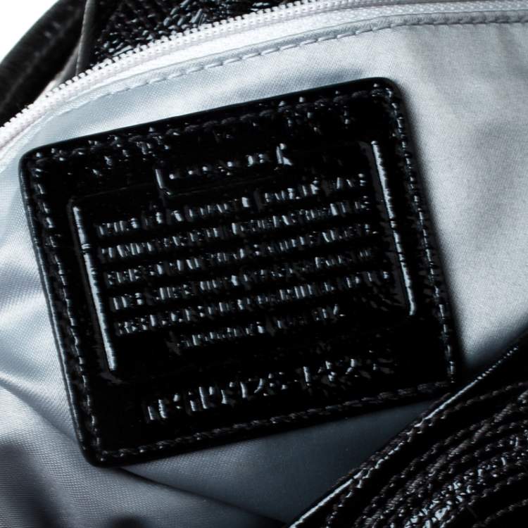 Pre Owned Coach Black Patent Leather Hobo