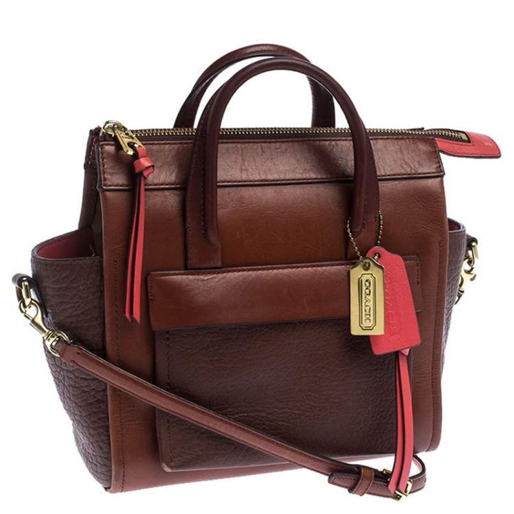 Pre Owned Coach Brown Leather Crossbody Bag