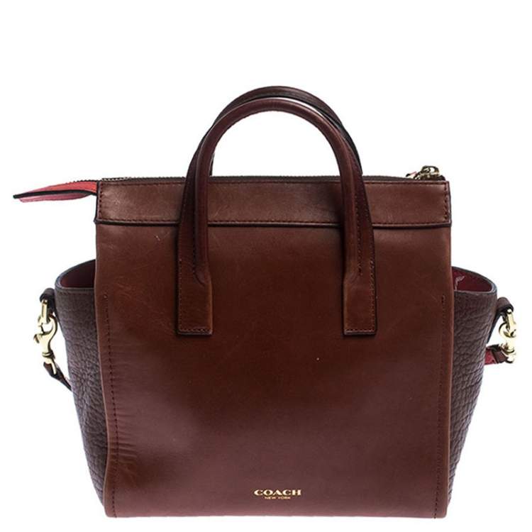 Pre Owned Coach Brown Leather Crossbody Bag