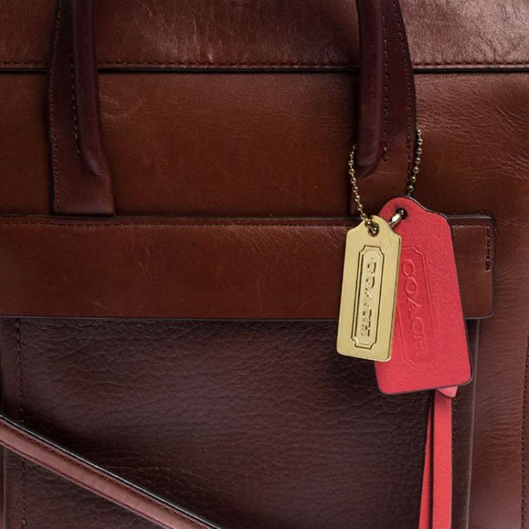 Pre Owned Coach Brown Leather Crossbody Bag