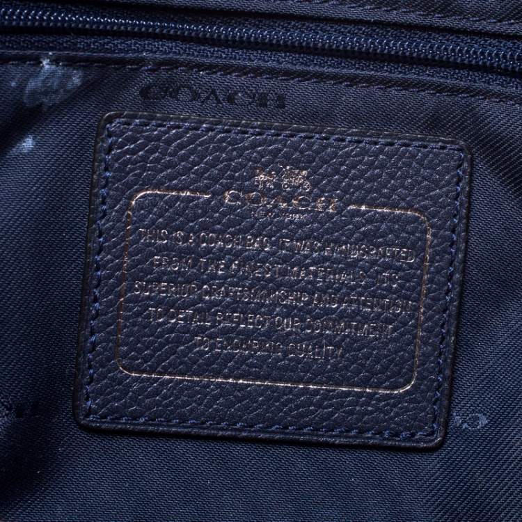 Pre Owned Coach Navy Patchwork Leather Mini Crossbody Bag