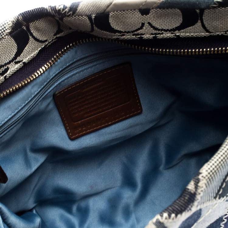 Pre Owned Coach Multicolor Patchwork Leather and Fabric Carly Hobo