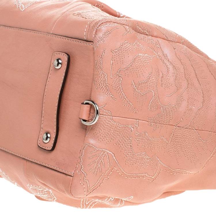Pre Owned Coach Coral Orange Leather Limited Edition Madison Satchel