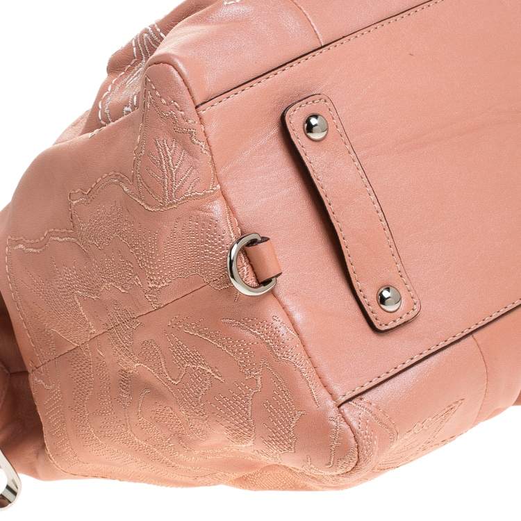 Pre Owned Coach Coral Orange Leather Limited Edition Madison Satchel