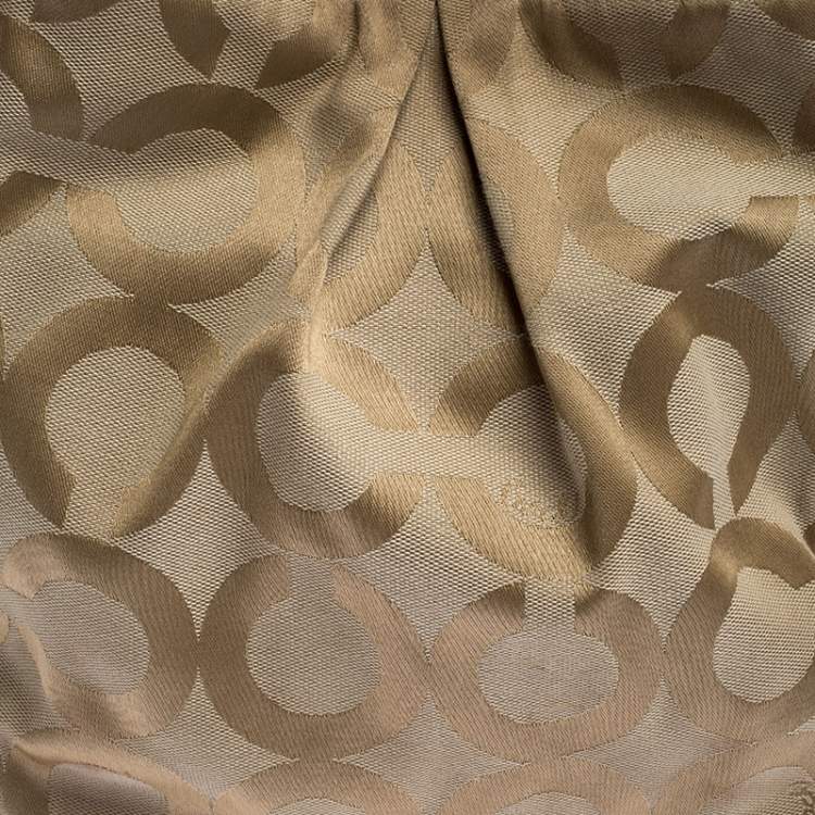 Pre Owned Coach Beige Canvas and Leather Op Art Parker Hobo