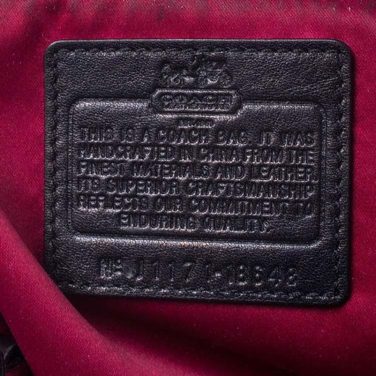 Pre Owned Coach Black Op Art Nylon Abigail Shoulder Bag