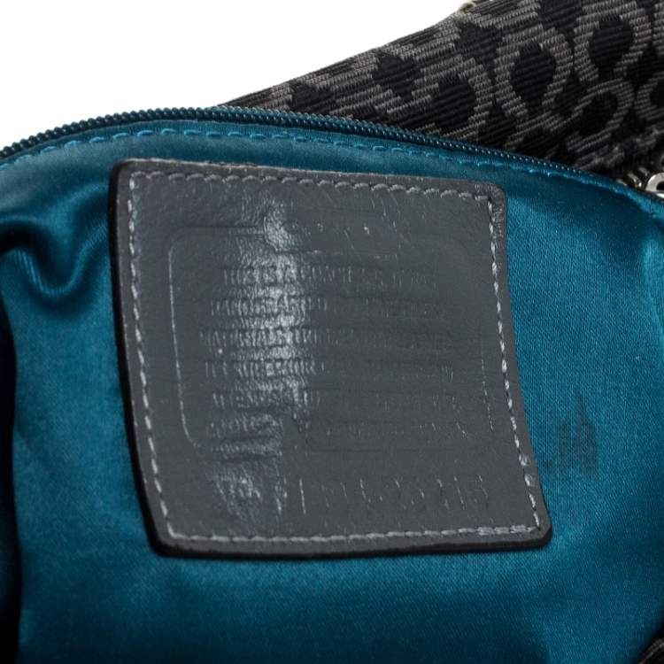 مملوكة مسبقًا Coach Black Canvas and Leather Monogram Cc Optic Satchel
