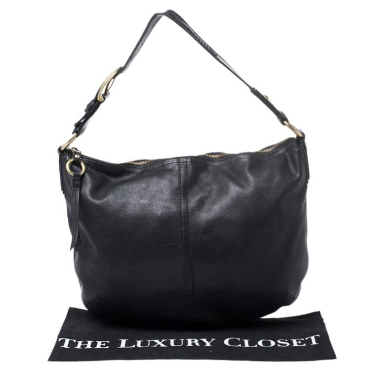 Pre Owned Coach Black Soft Leather Hobo