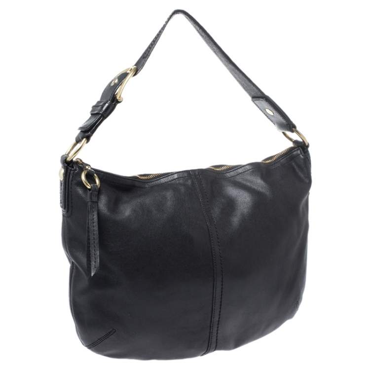 Pre Owned Coach Black Soft Leather Hobo