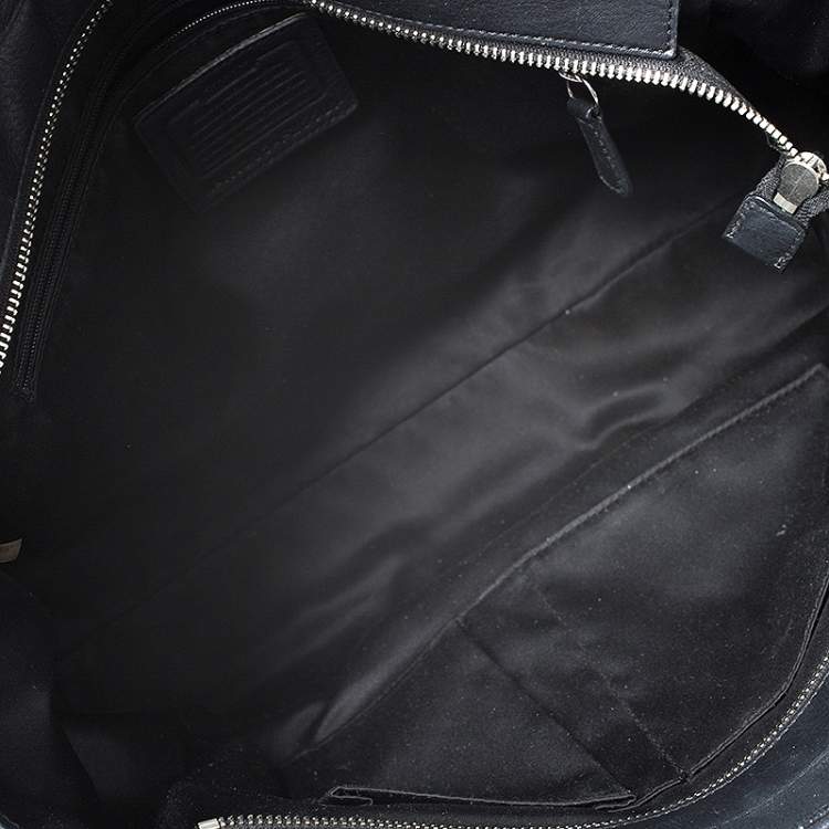 Pre Owned Coach Black Signature Canvas Tote 