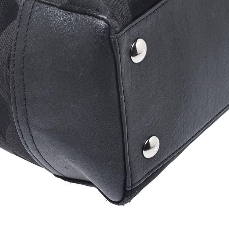 Pre Owned Coach Black Signature Canvas Tote 