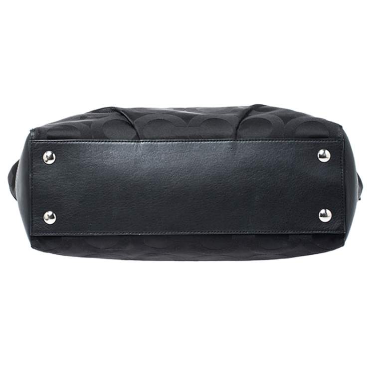 Pre Owned Coach Black Signature Canvas Tote 