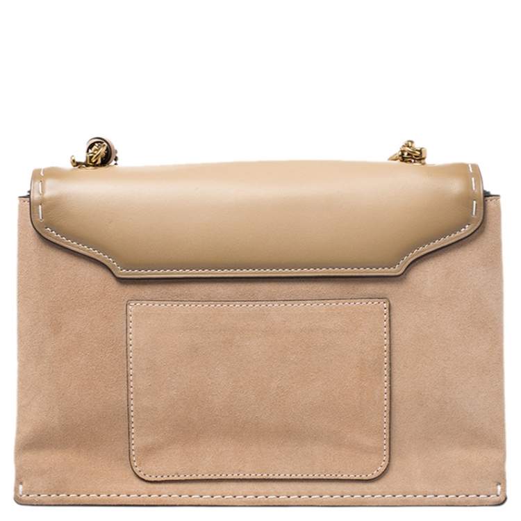 Pre Owned Coach Beige Nubuck and Leather Swagger Beechwood Bag