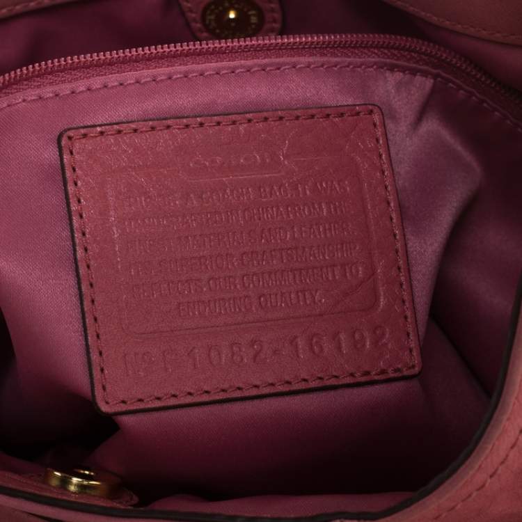 Pre Owned Coach Pink Leather Shoulder Bag