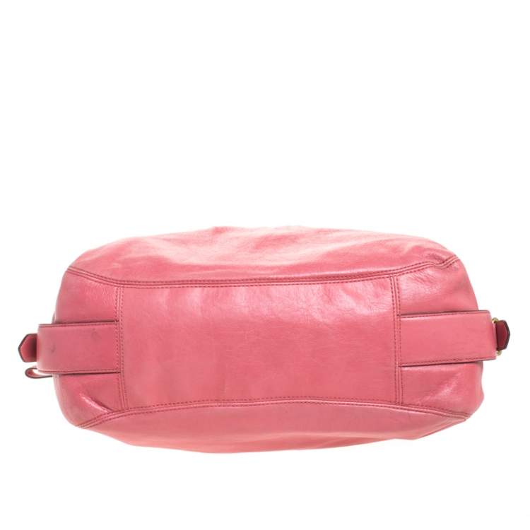 Pre Owned Coach Pink Leather Shoulder Bag