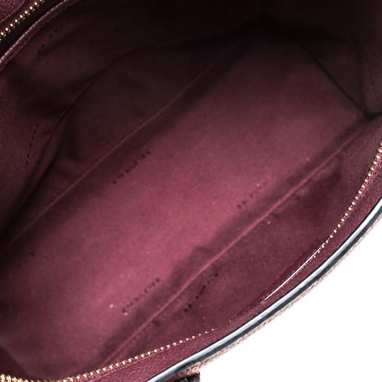 Pre Owned Coach Maroon Leather Carryall Tote