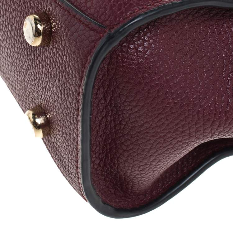Pre Owned Coach Maroon Leather Carryall Tote
