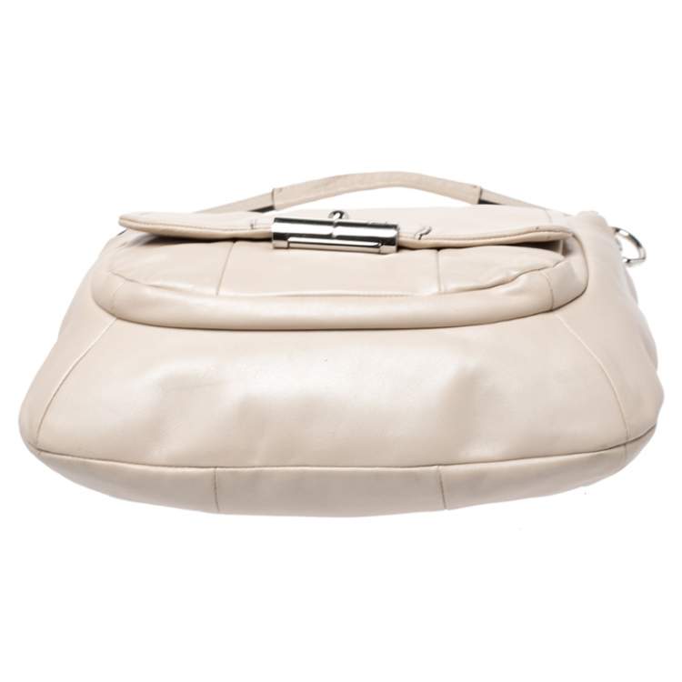 Pre Owned Coach Ivory Leather Kristin Hobo