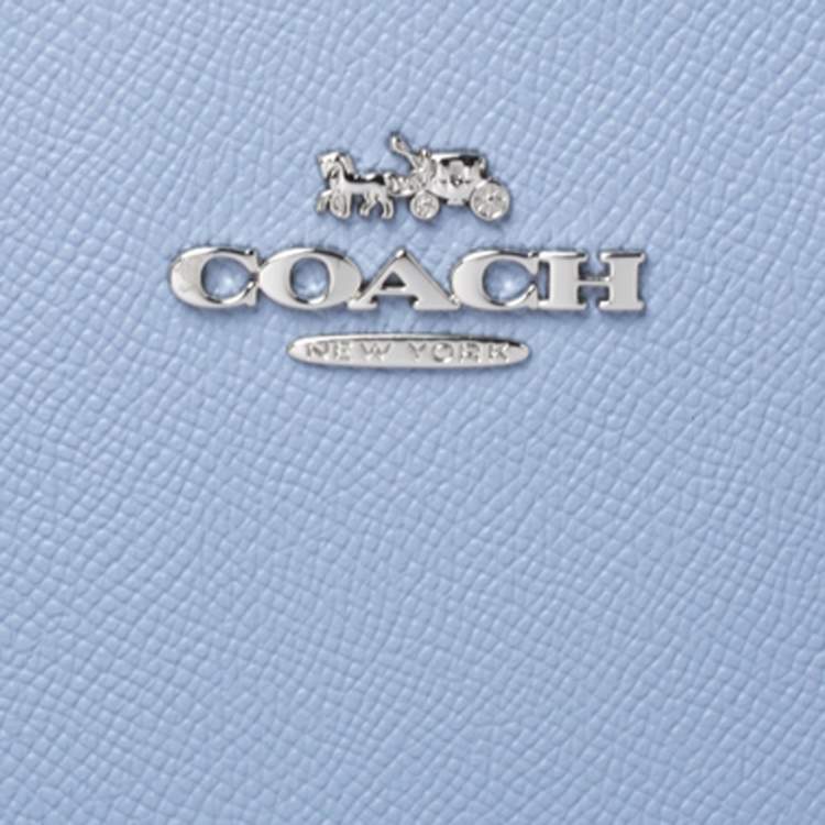 Pre Owned Coach Blue Leather Leah Satchel