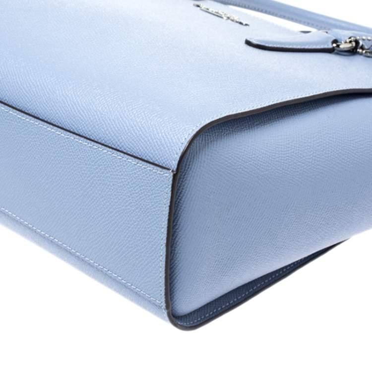 Pre Owned Coach Blue Leather Leah Satchel
